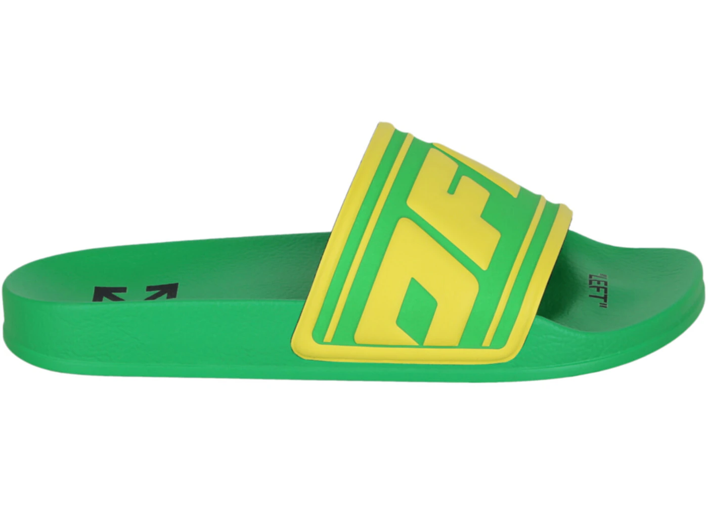 OFF-WHITE Logo Pool Slides Green Yellow 