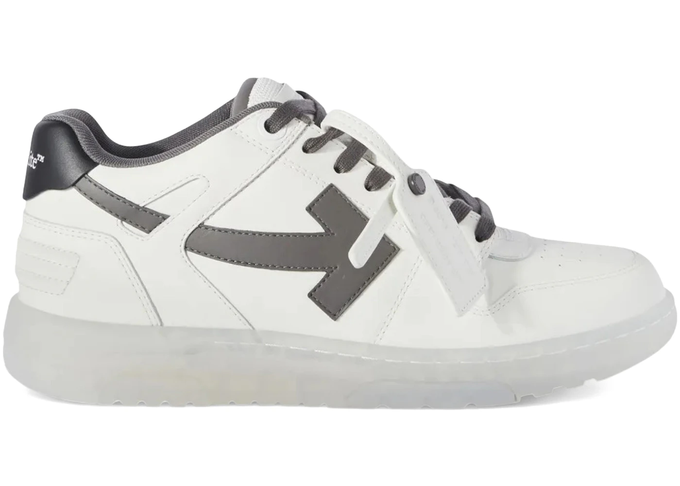 OFF-WHITE Out Of Office OOO Low Tops White Dark Grey Clear Sole