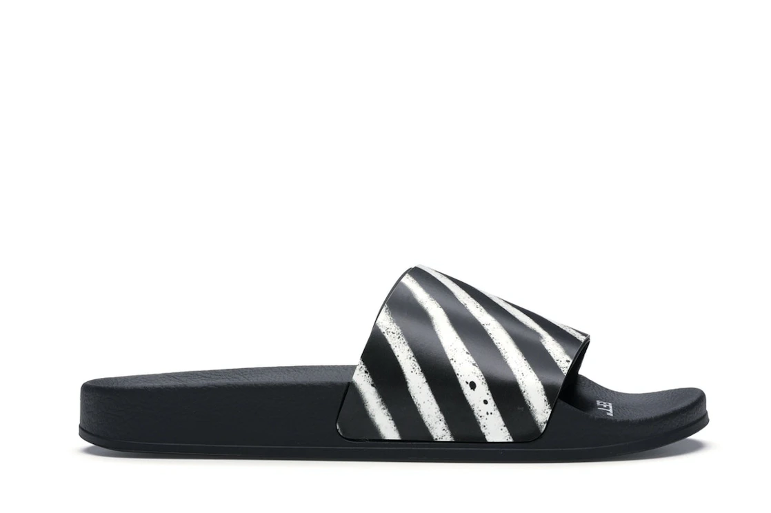 Vue 1 de OFF-WHITE Spray Stripes Slider Black White FW19