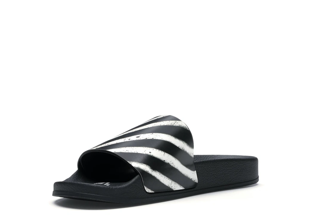 Vue 14 de OFF-WHITE Spray Stripes Slider Black White FW19