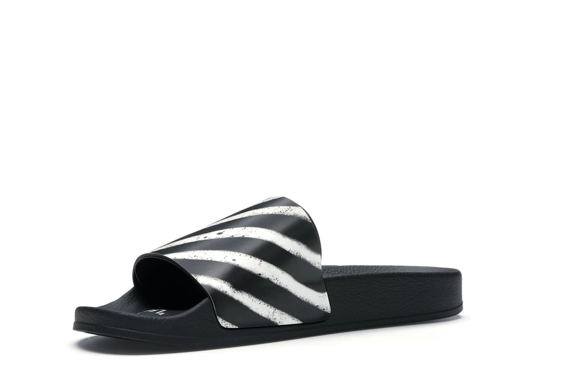 Vue 15 de OFF-WHITE Spray Stripes Slider Black White FW19