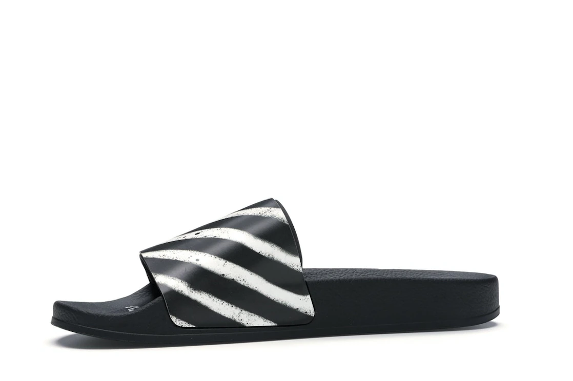 Vue 17 de OFF-WHITE Spray Stripes Slider Black White FW19