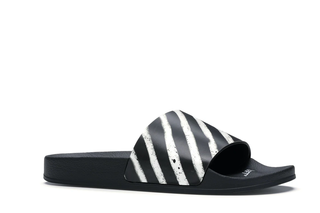 Vue 3 de OFF-WHITE Spray Stripes Slider Black White FW19