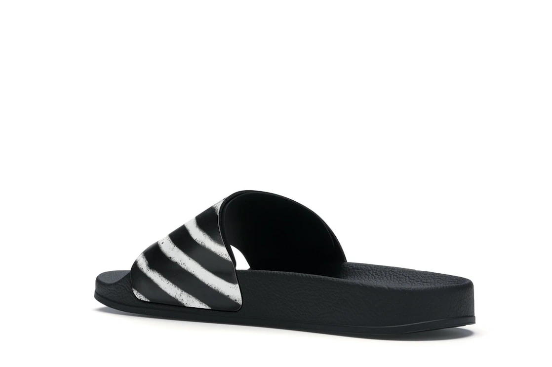 Vue 23 de OFF-WHITE Spray Stripes Slider Black White FW19