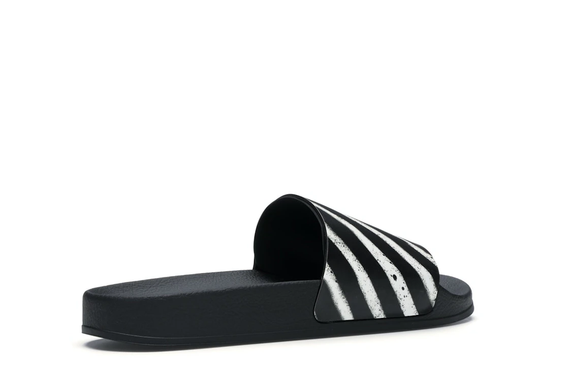 Vue 33 de OFF-WHITE Spray Stripes Slider Black White FW19