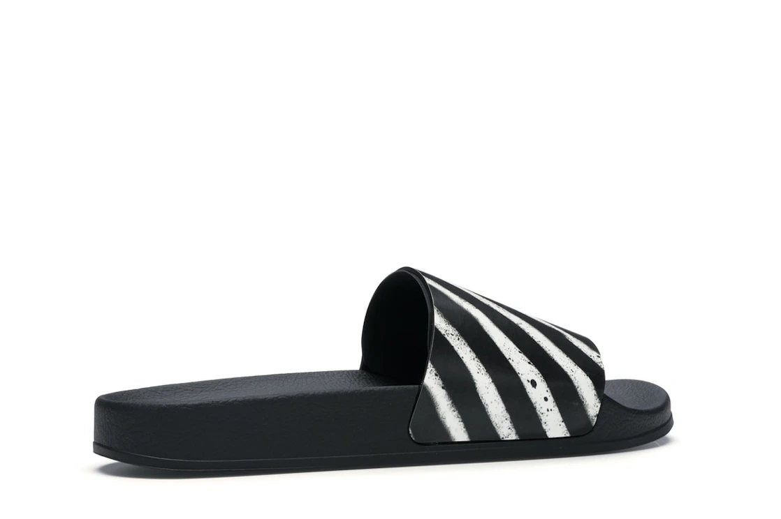 Vue 34 de OFF-WHITE Spray Stripes Slider Black White FW19