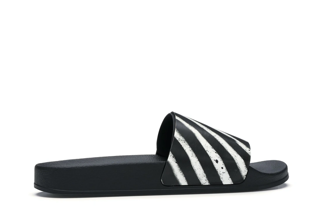 Vue 35 de OFF-WHITE Spray Stripes Slider Black White FW19