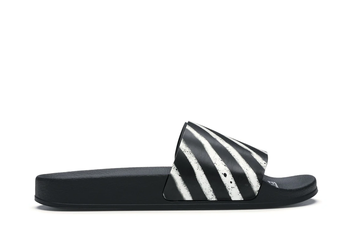 Vue 36 de OFF-WHITE Spray Stripes Slider Black White FW19