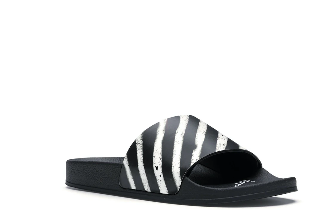 Vue 5 de OFF-WHITE Spray Stripes Slider Black White FW19