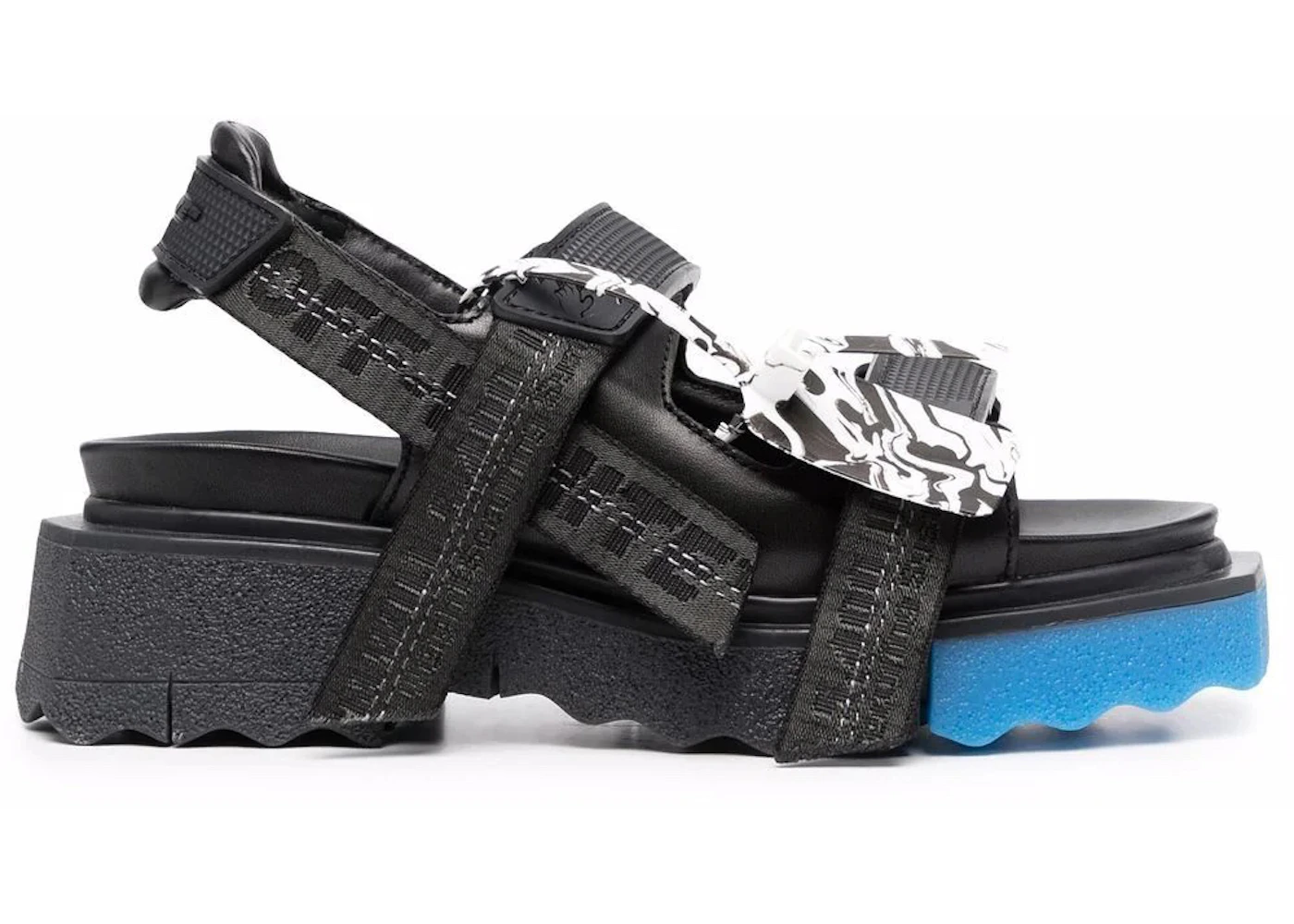 OFF-WHITE Trek Strap Sponge Sandals Black Blue 
