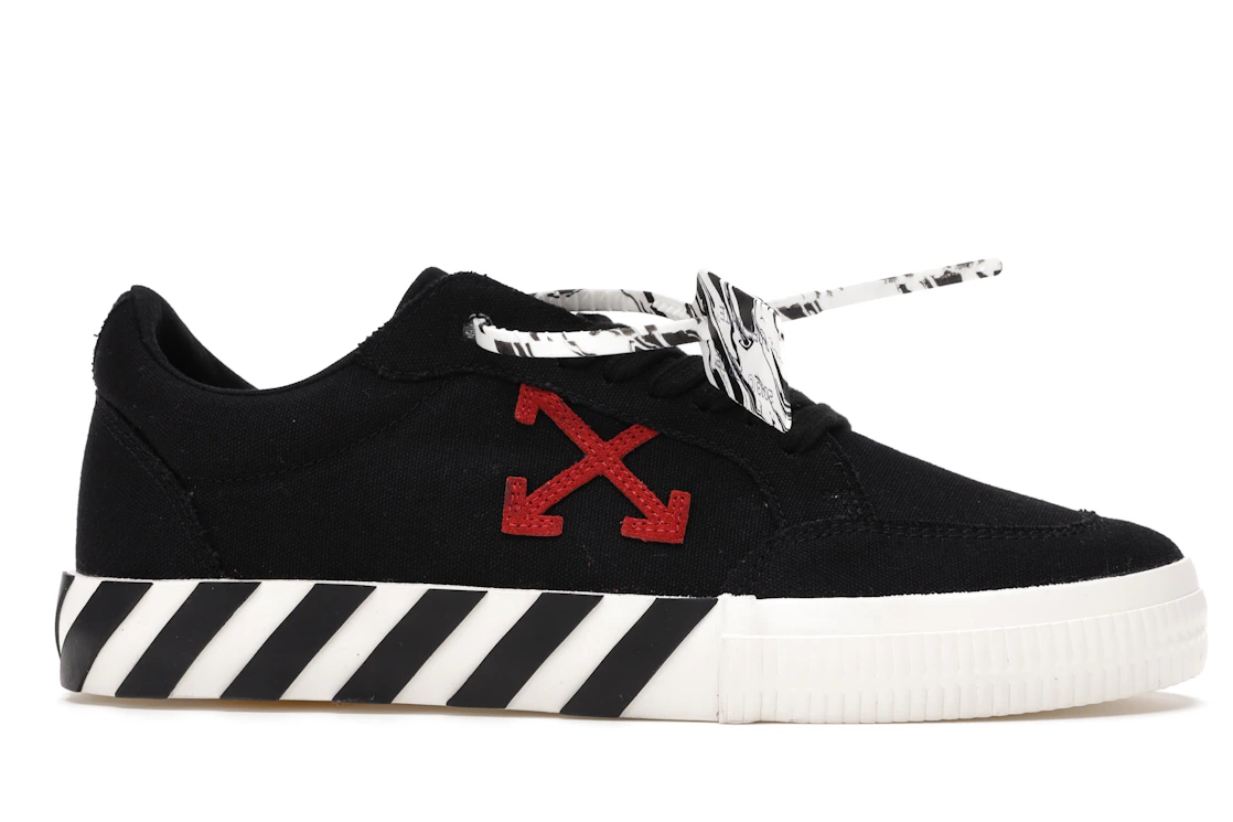Vue 2 de OFF-WHITE Vulc Low Black Red Arrow FW20