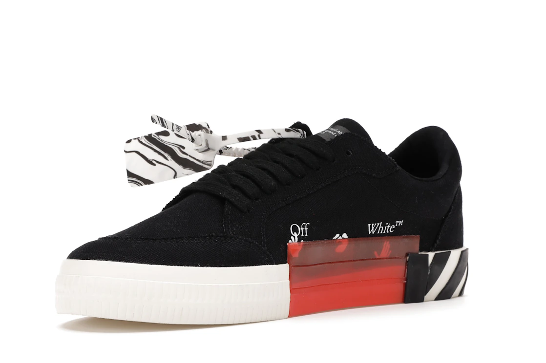 Vue 15 de OFF-WHITE Vulc Low Black Red Arrow FW20