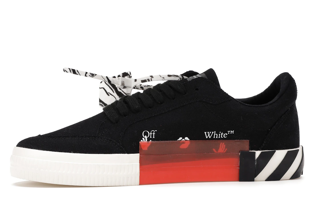 Vue 18 de OFF-WHITE Vulc Low Black Red Arrow FW20