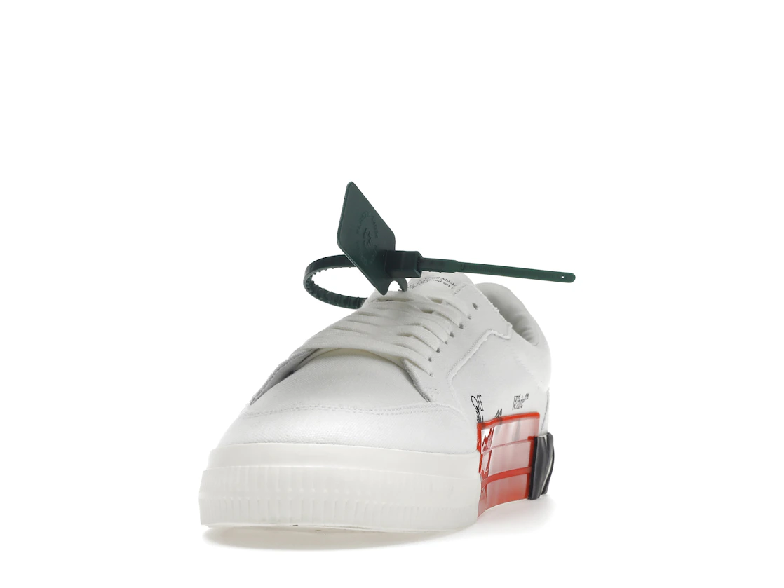 Vue 12 de OFF-WHITE Vulc Low Canvas White Red Arrow Black