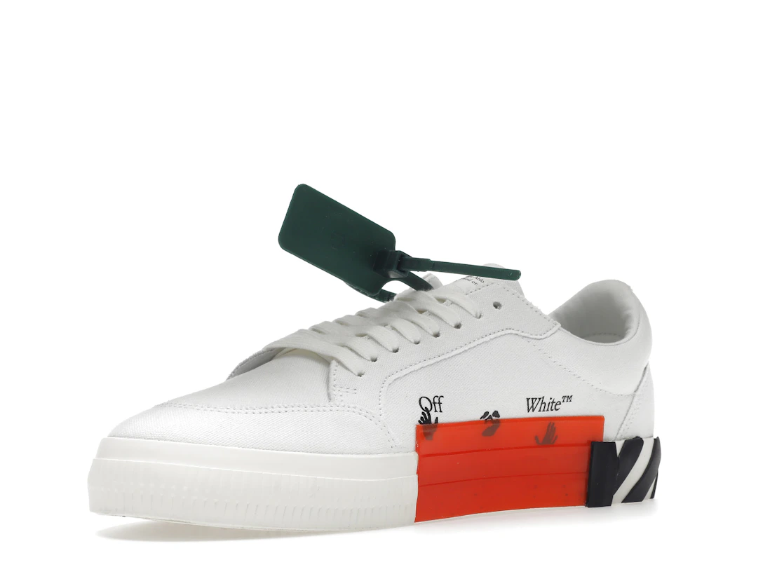 Vue 15 de OFF-WHITE Vulc Low Canvas White Red Arrow Black