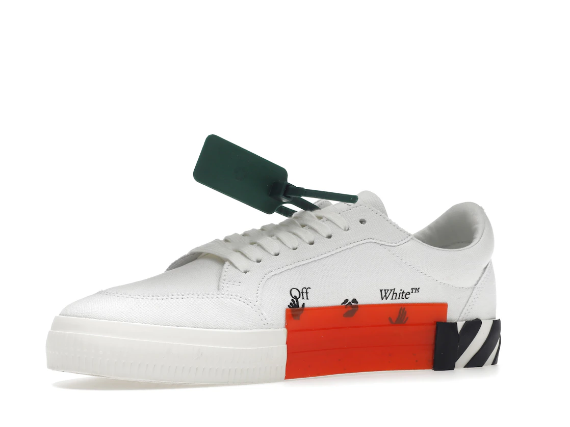 Vue 16 de OFF-WHITE Vulc Low Canvas White Red Arrow Black