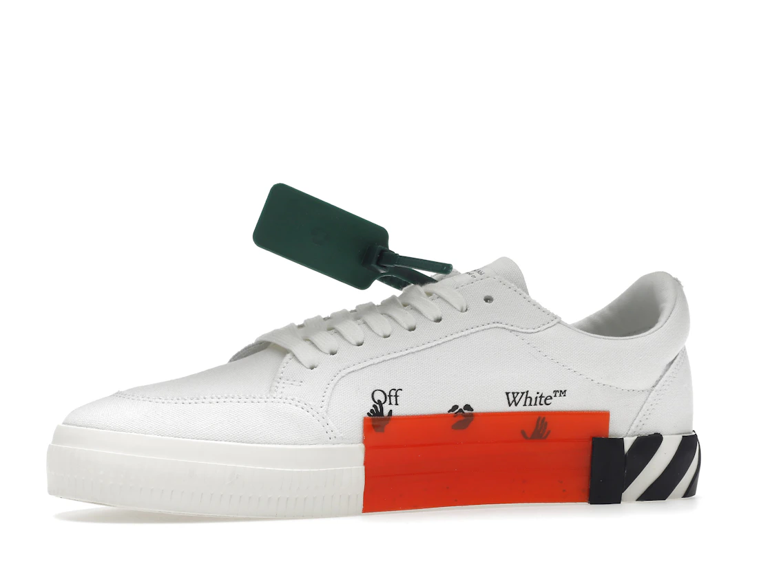 Vue 17 de OFF-WHITE Vulc Low Canvas White Red Arrow Black