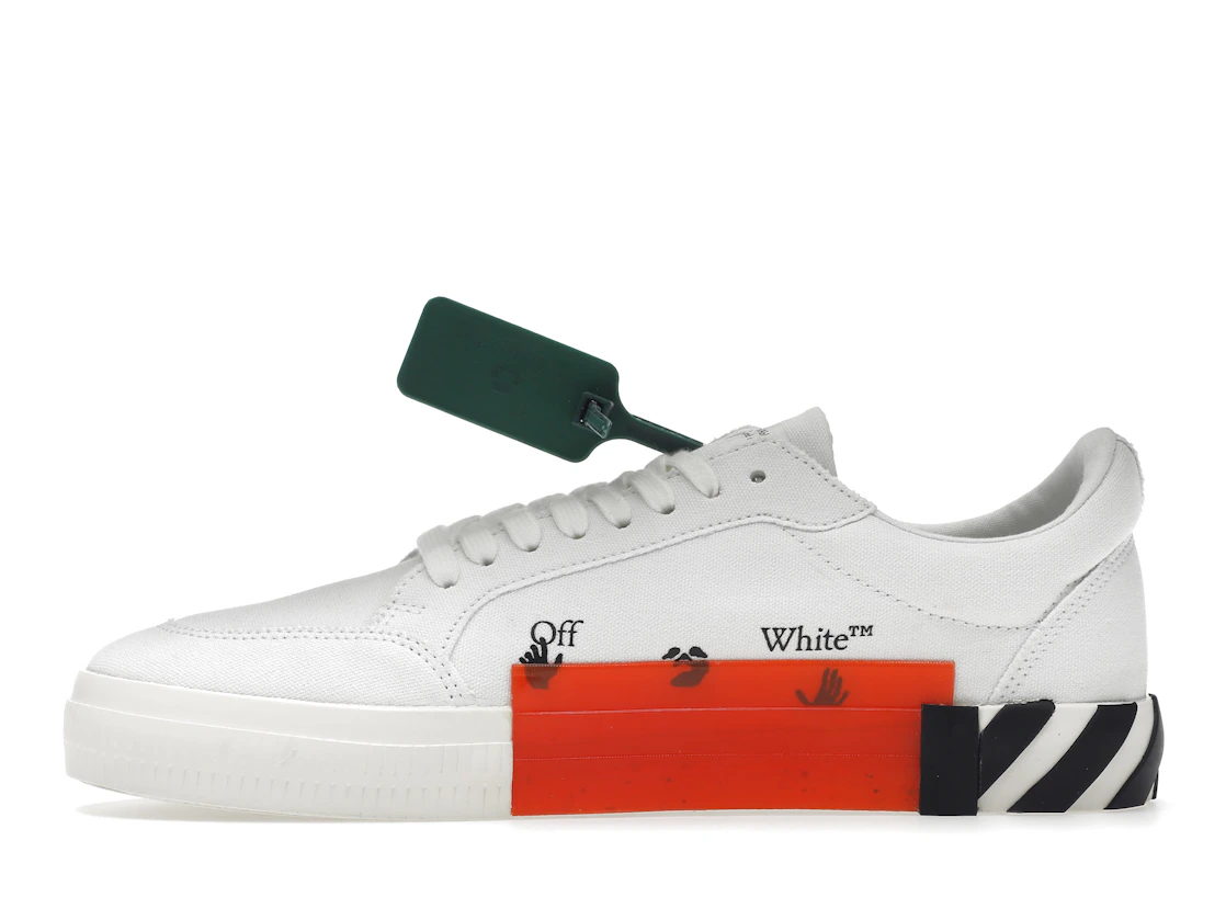 Vue 19 de OFF-WHITE Vulc Low Canvas White Red Arrow Black