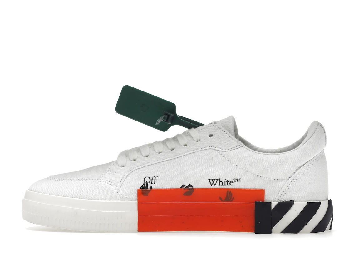 Vue 20 de OFF-WHITE Vulc Low Canvas White Red Arrow Black