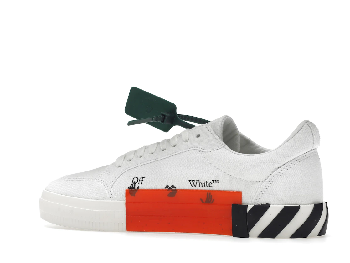 Vue 22 de OFF-WHITE Vulc Low Canvas White Red Arrow Black