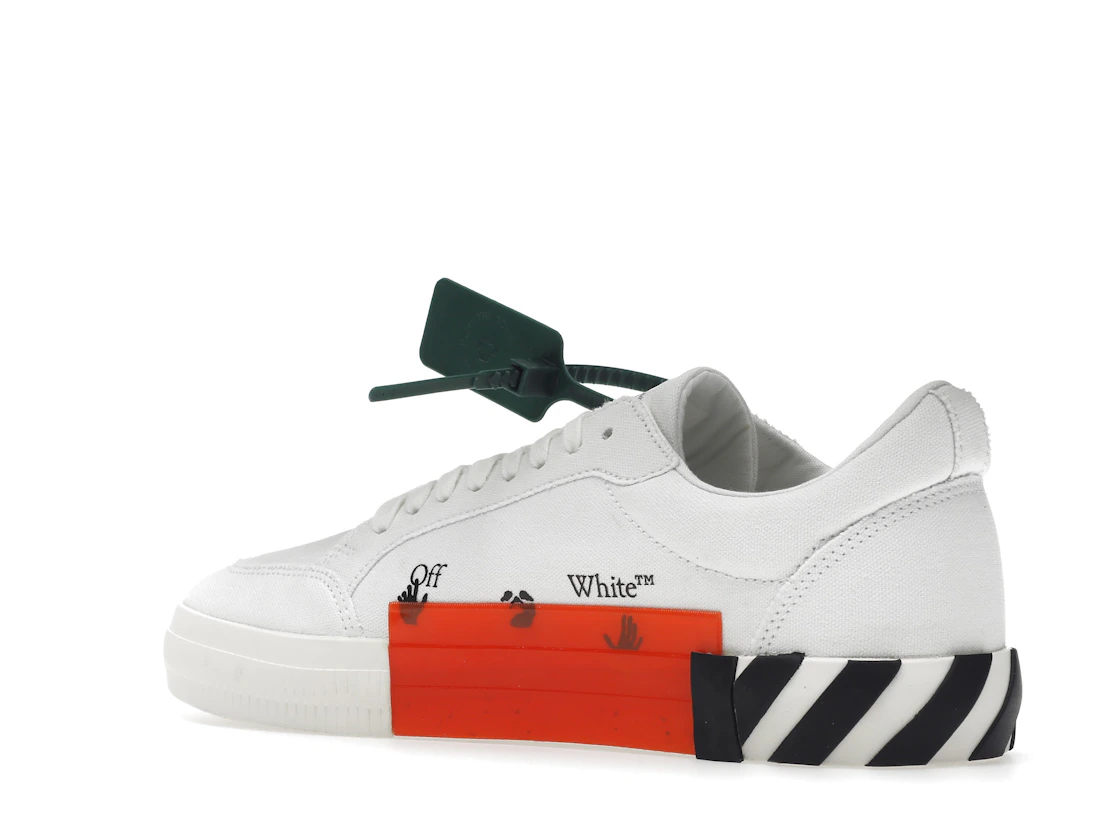 Vue 23 de OFF-WHITE Vulc Low Canvas White Red Arrow Black