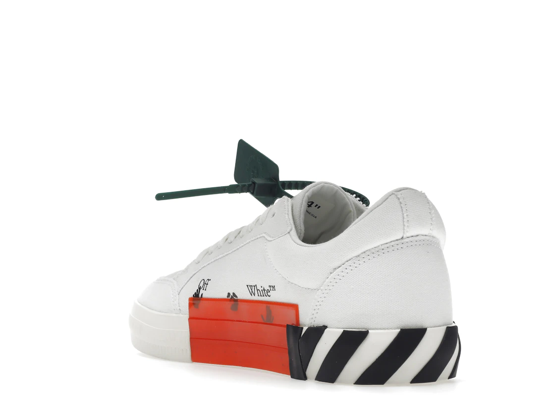 Vue 25 de OFF-WHITE Vulc Low Canvas White Red Arrow Black