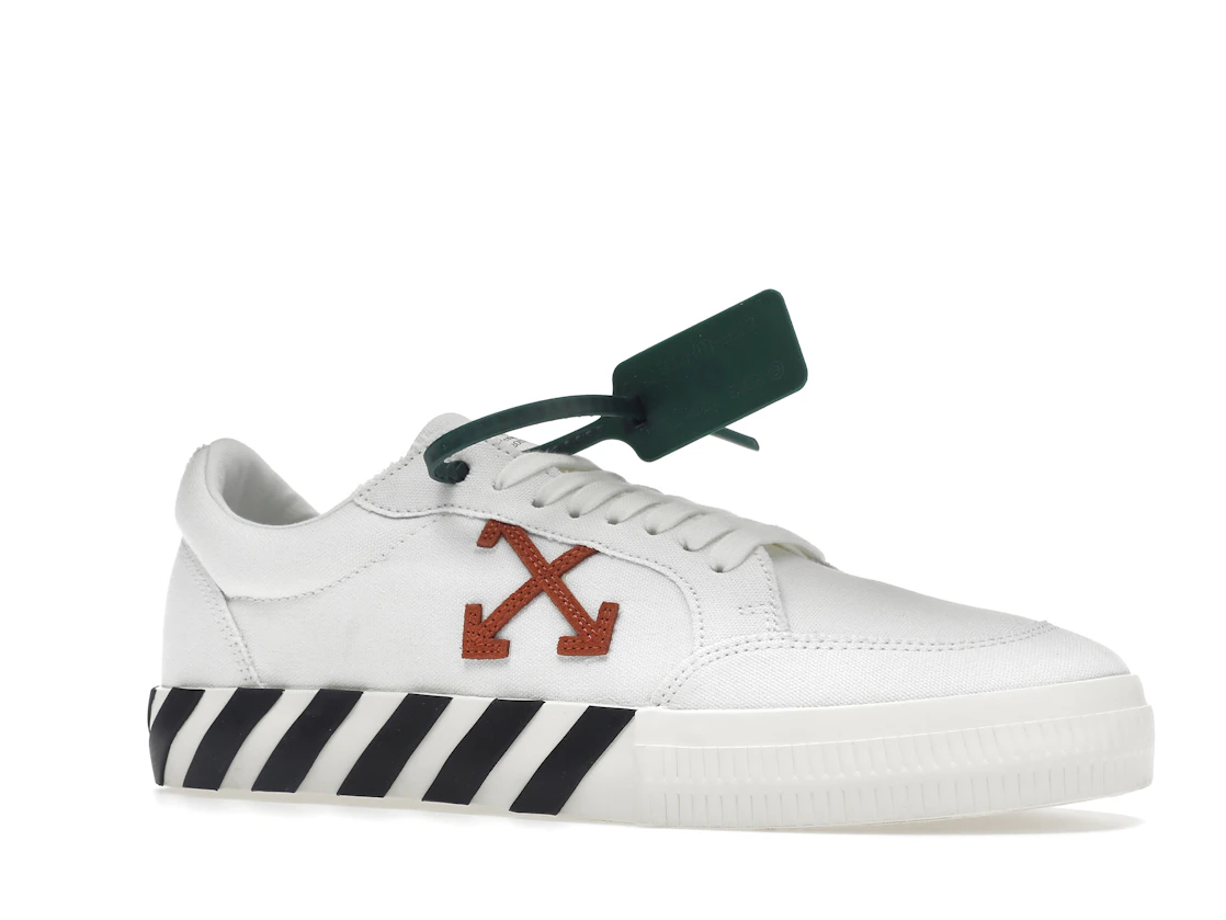 Vue 4 de OFF-WHITE Vulc Low Canvas White Red Arrow Black