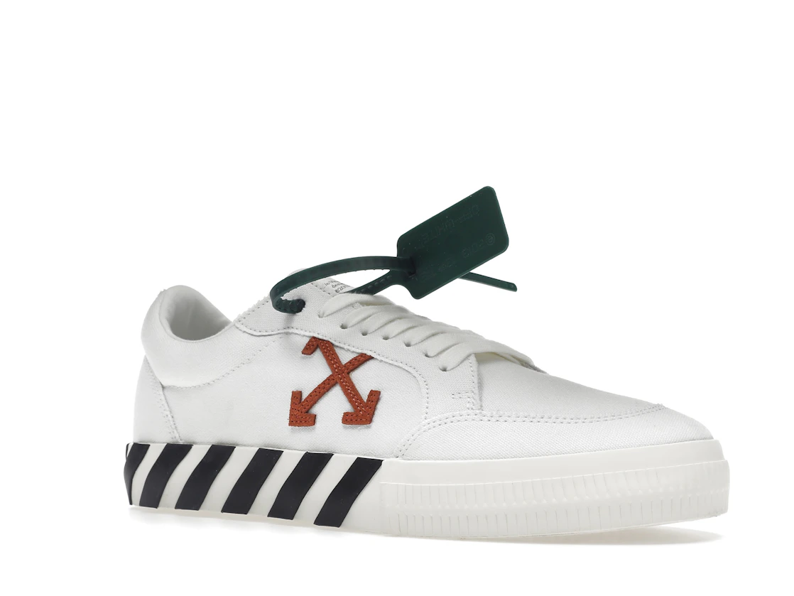 Vue 5 de OFF-WHITE Vulc Low Canvas White Red Arrow Black