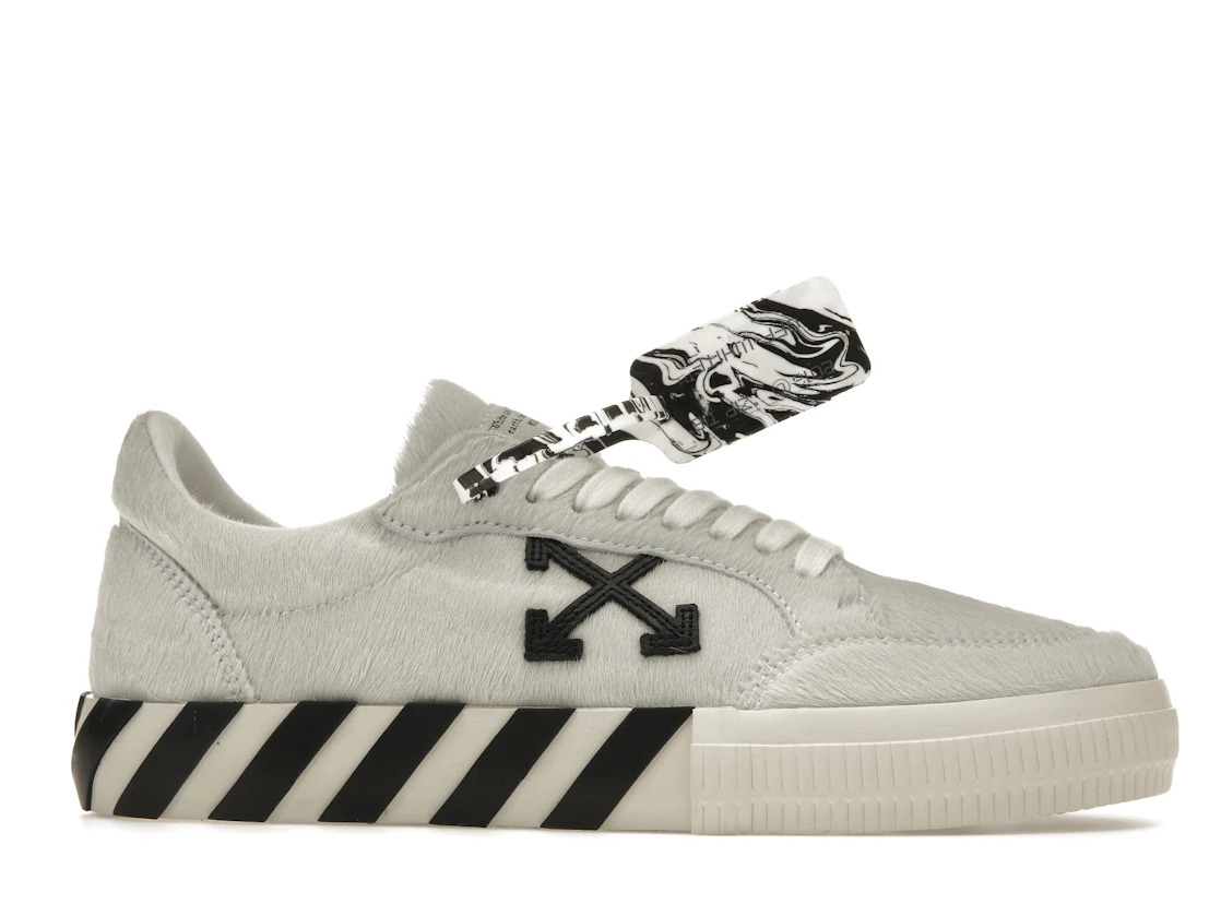 Vue 2 de OFF-WHITE Vulc Low White Black Arrow FW 20
