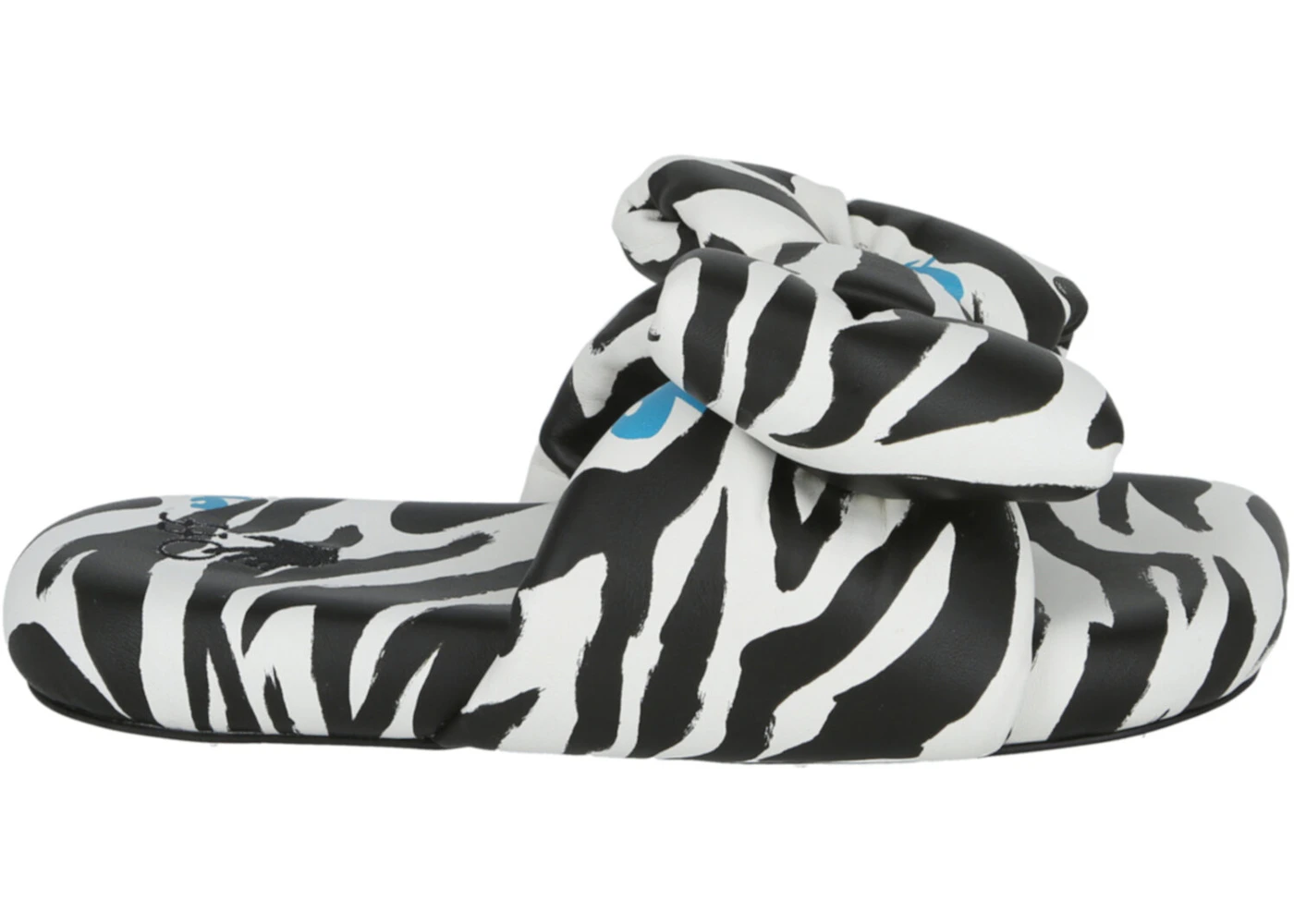 OFF-WHITE Zebra Printed Extra Padded Slide Black White 