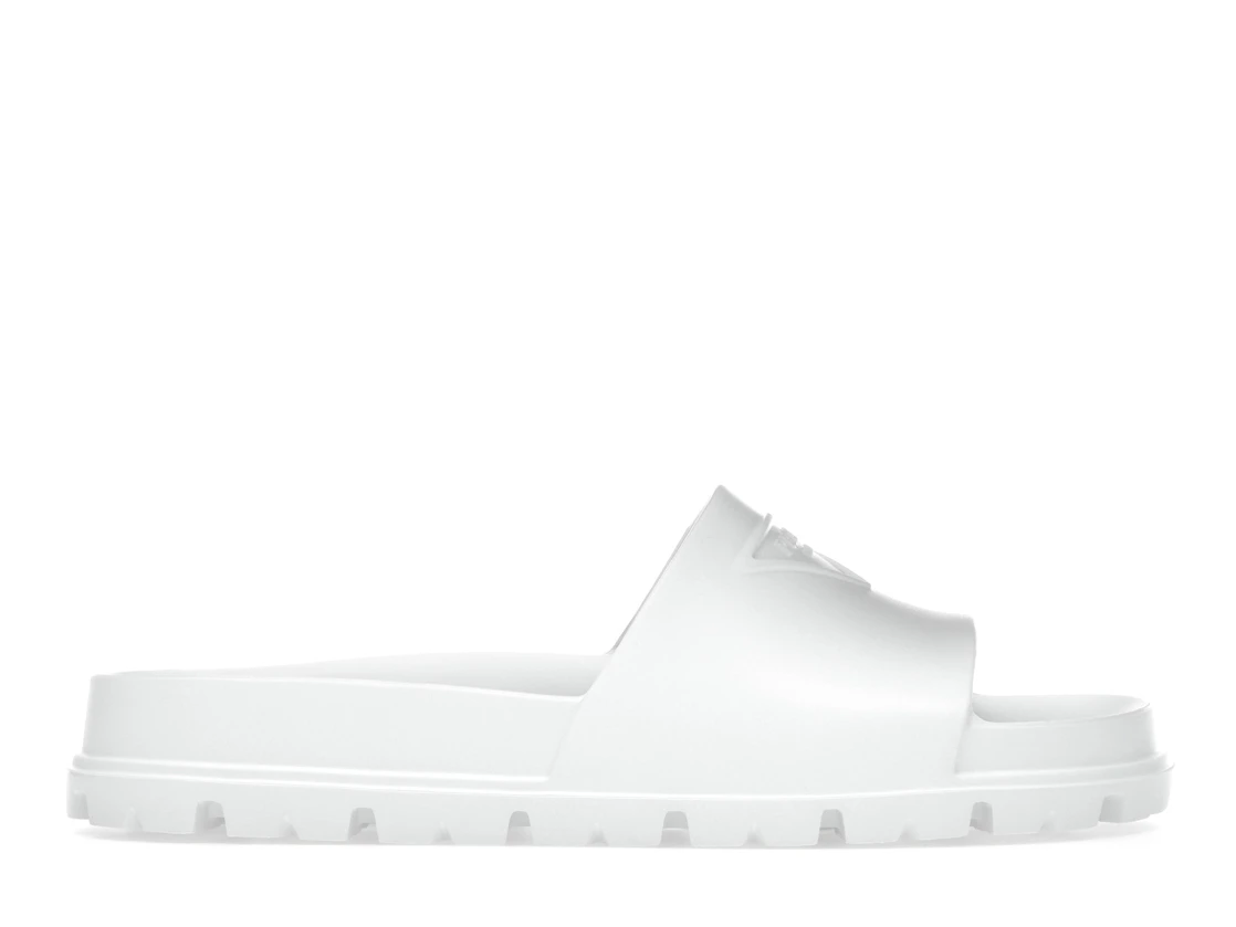 Vue 1 de Prada Rubber Slides White 