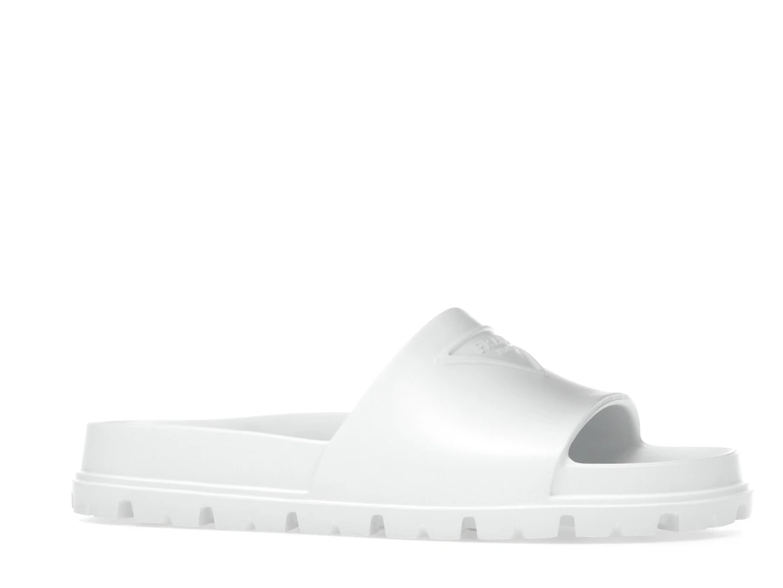 Vue 3 de Prada Rubber Slides White 