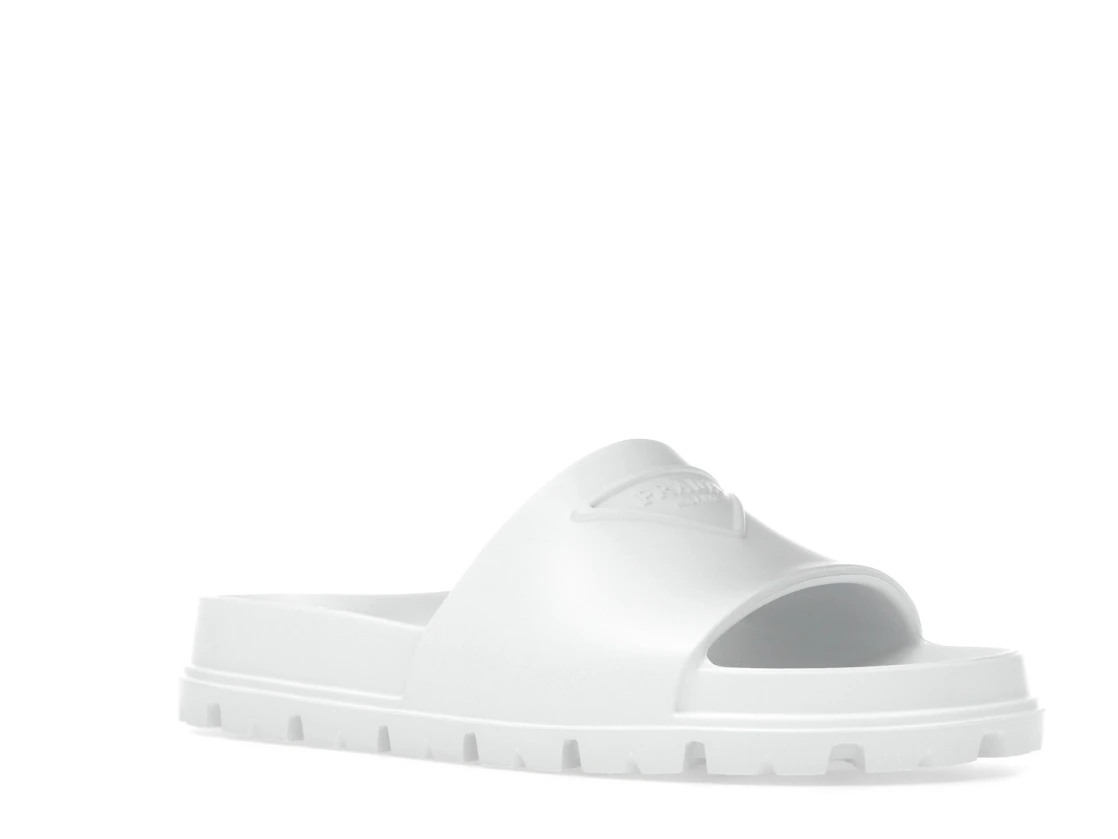 Vue 5 de Prada Rubber Slides White 