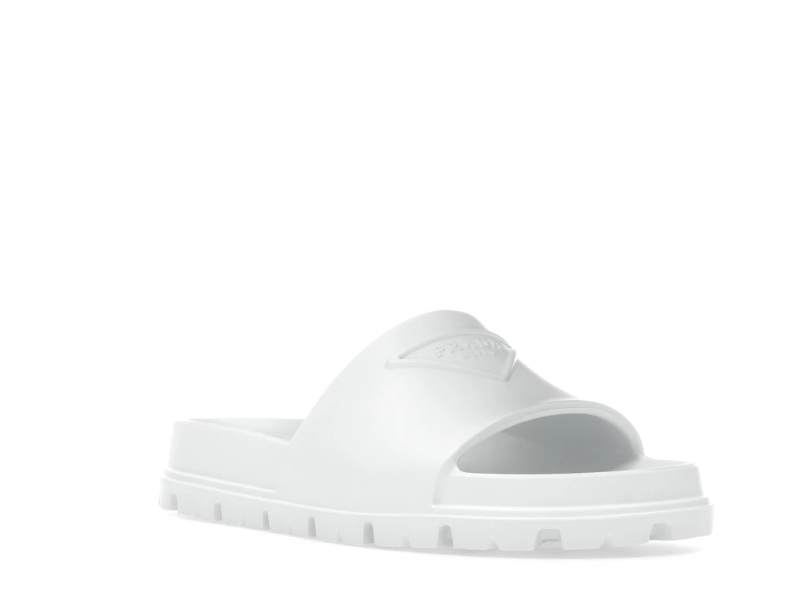 Vue 6 de Prada Rubber Slides White 