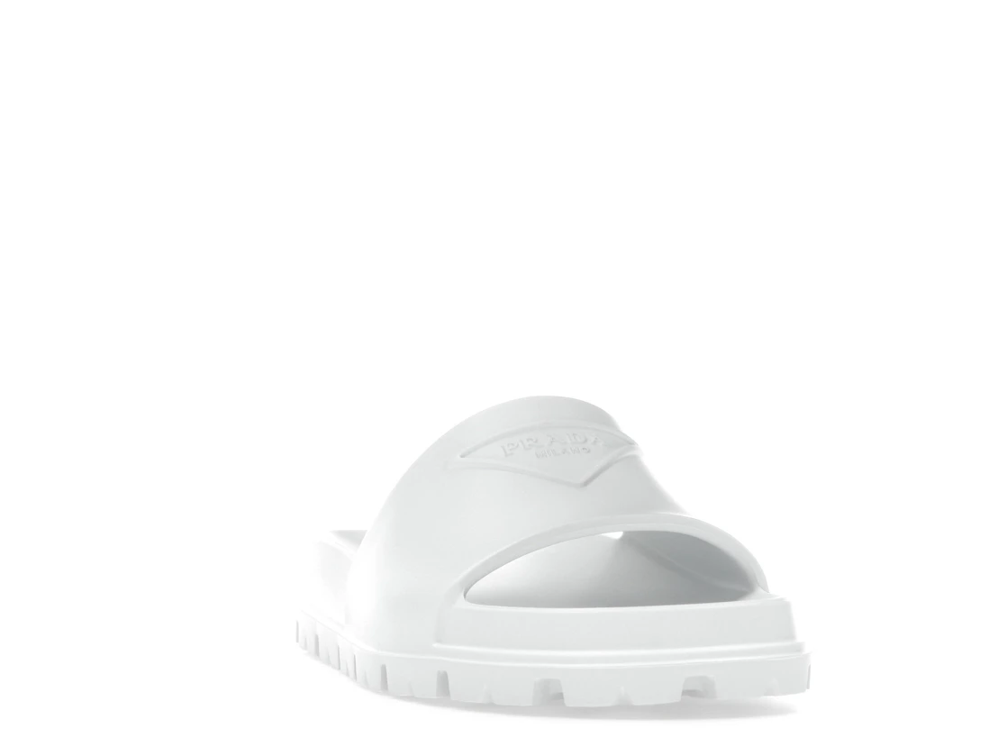 Vue 8 de Prada Rubber Slides White 