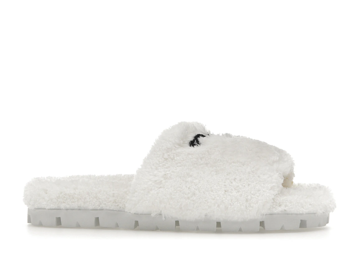 Vue 2 de Prada Terry Cloth Slide White Black 