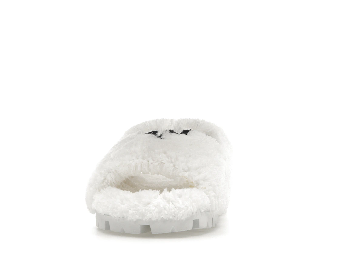 Vue 11 de Prada Terry Cloth Slide White Black 