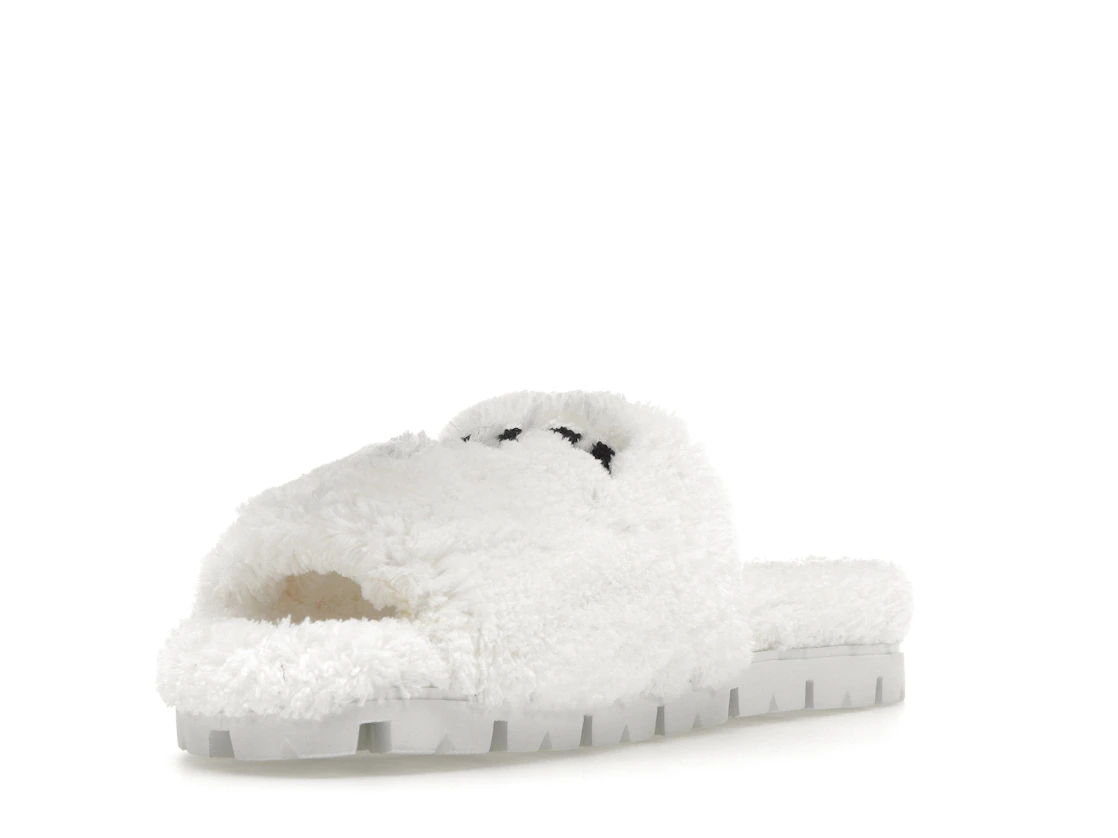 Vue 14 de Prada Terry Cloth Slide White Black 