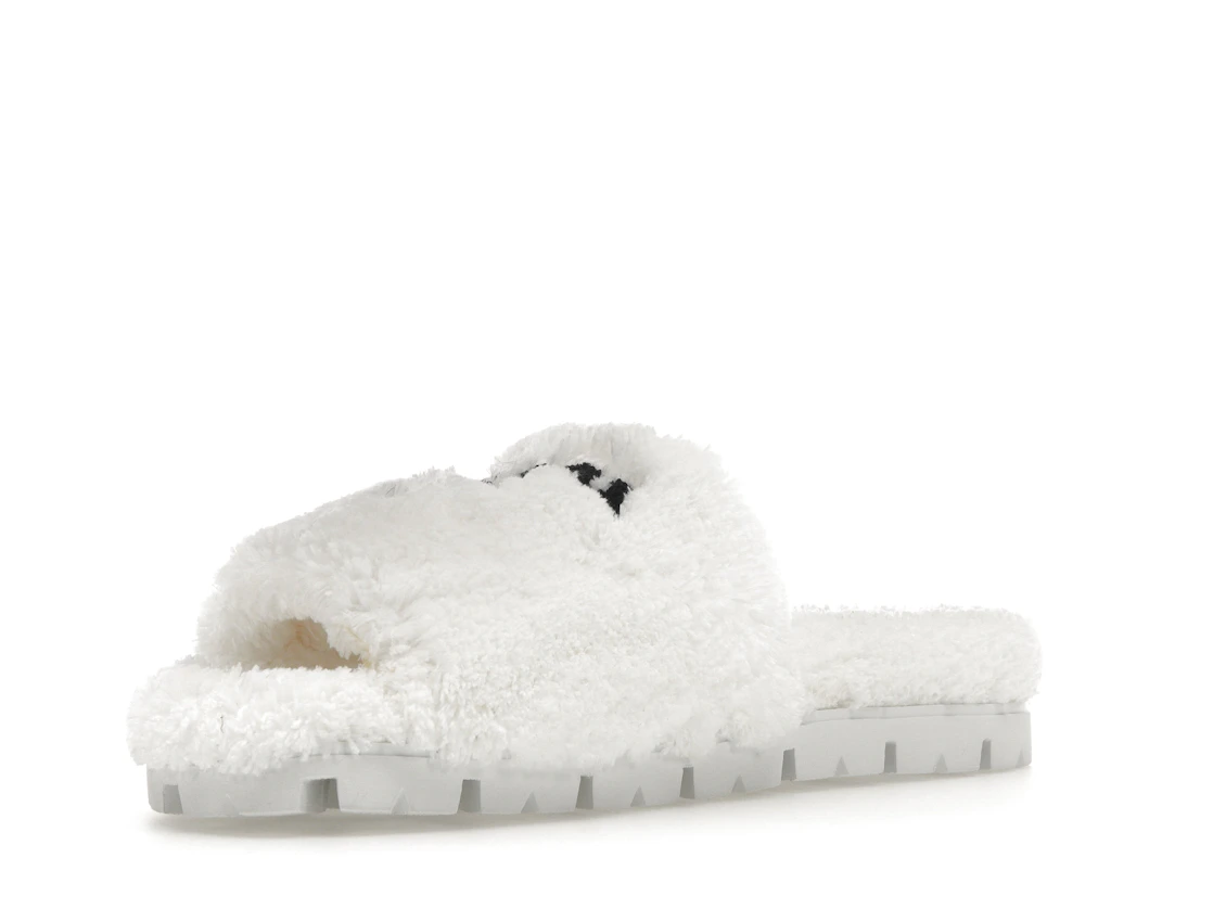 Vue 15 de Prada Terry Cloth Slide White Black 