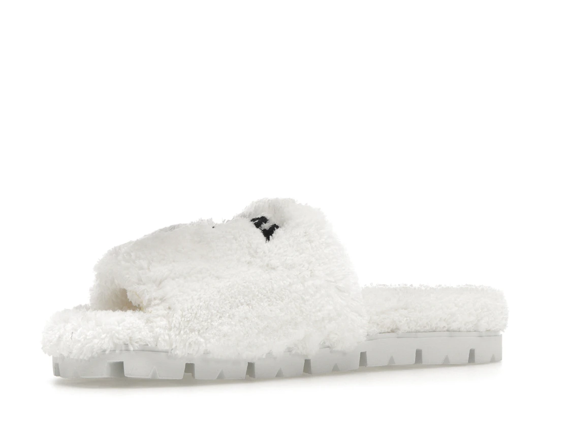 Vue 16 de Prada Terry Cloth Slide White Black 