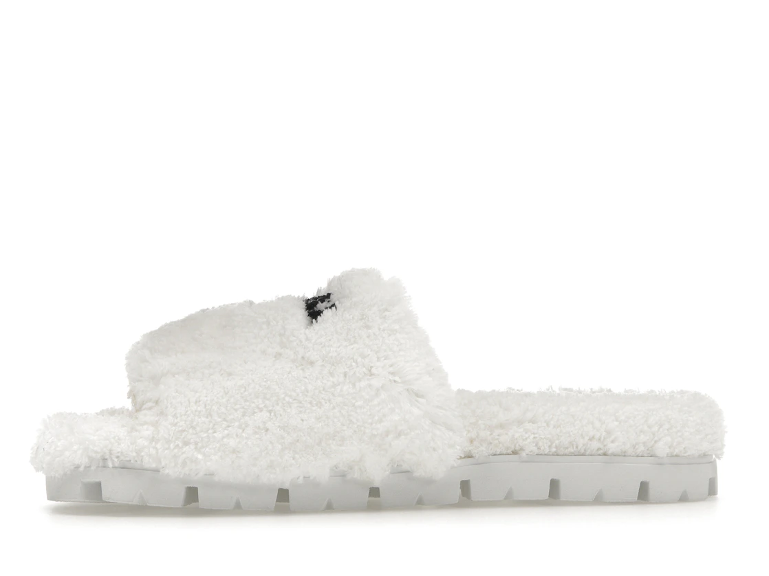 Vue 18 de Prada Terry Cloth Slide White Black 