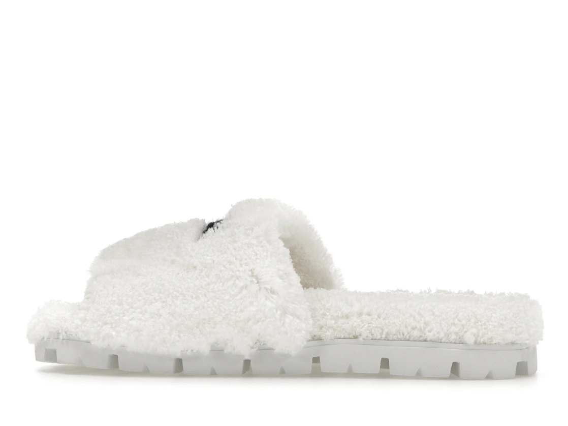Vue 20 de Prada Terry Cloth Slide White Black 