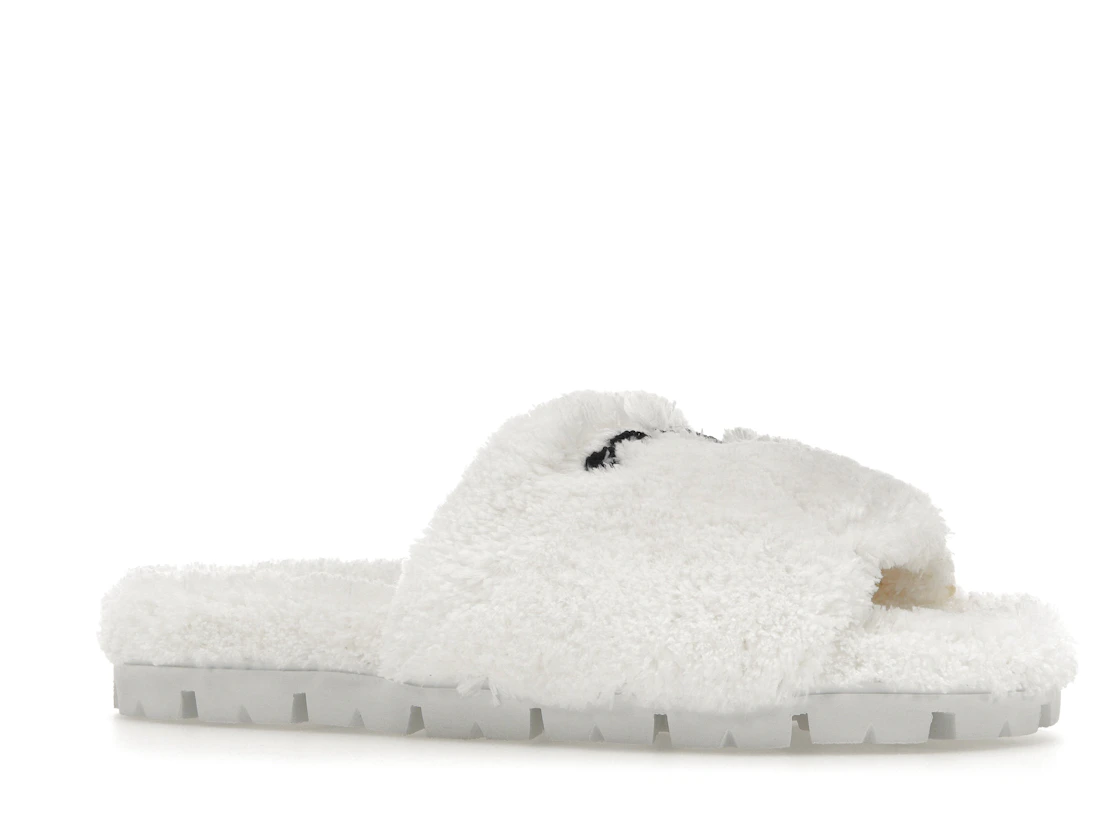 Vue 3 de Prada Terry Cloth Slide White Black 