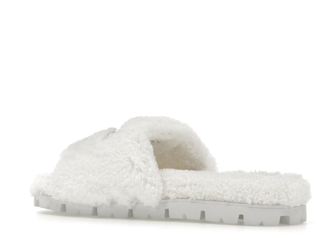 Vue 22 de Prada Terry Cloth Slide White Black 