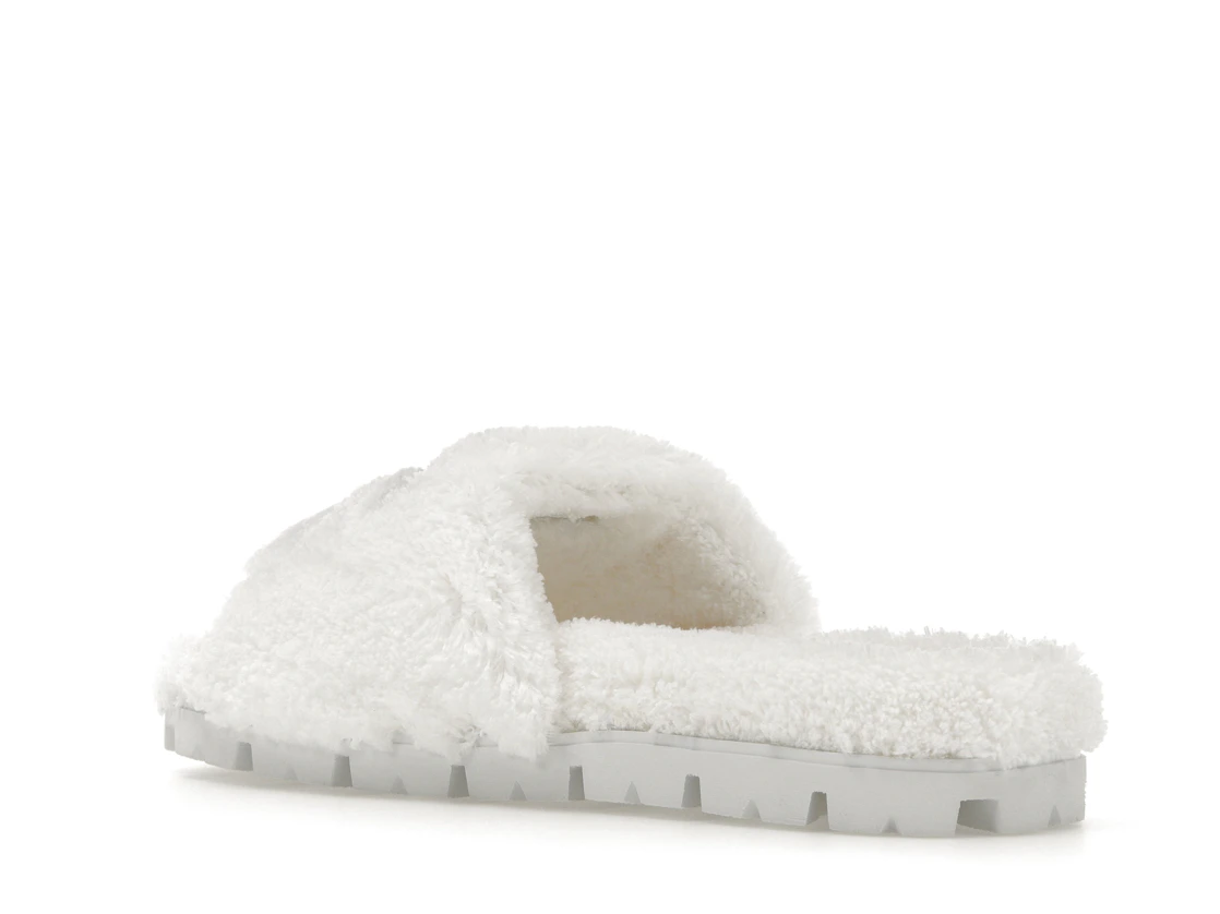 Vue 23 de Prada Terry Cloth Slide White Black 