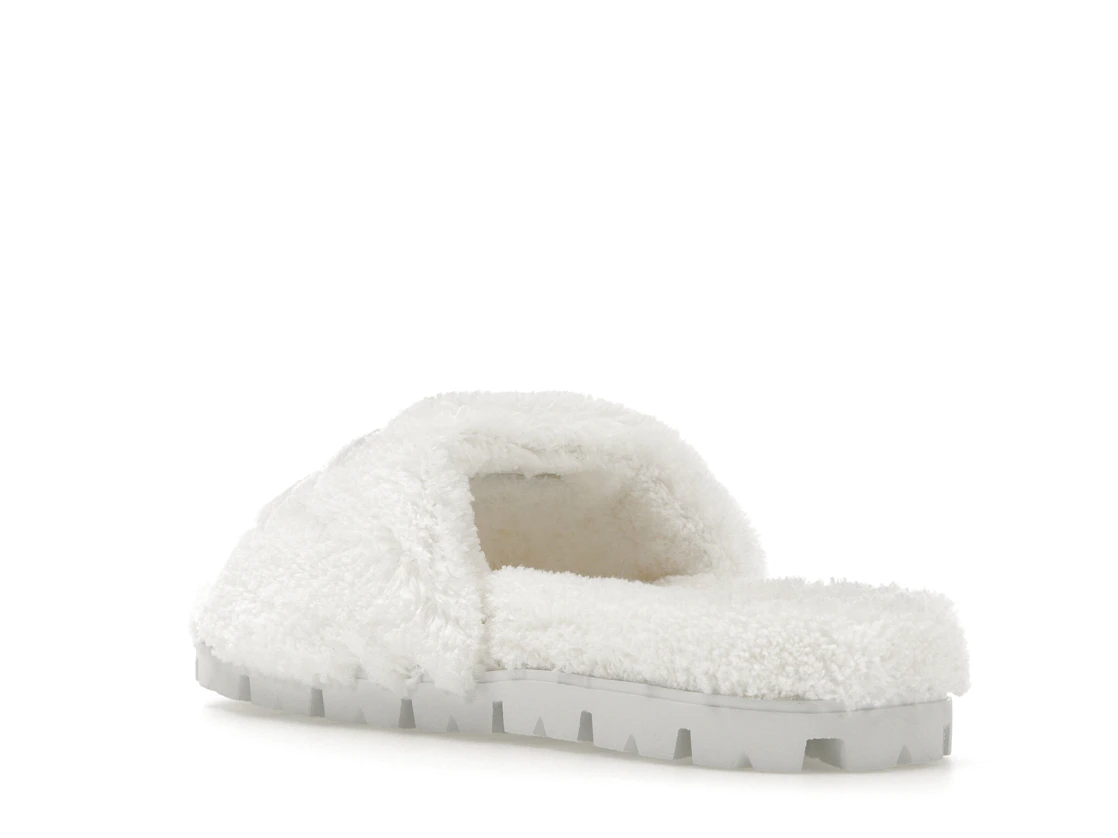 Vue 24 de Prada Terry Cloth Slide White Black 