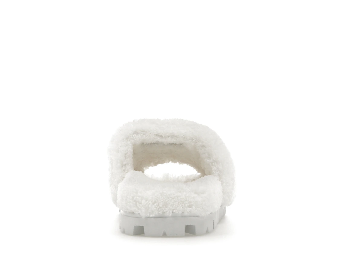 Vue 28 de Prada Terry Cloth Slide White Black 
