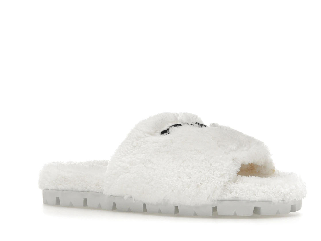 Vue 4 de Prada Terry Cloth Slide White Black 