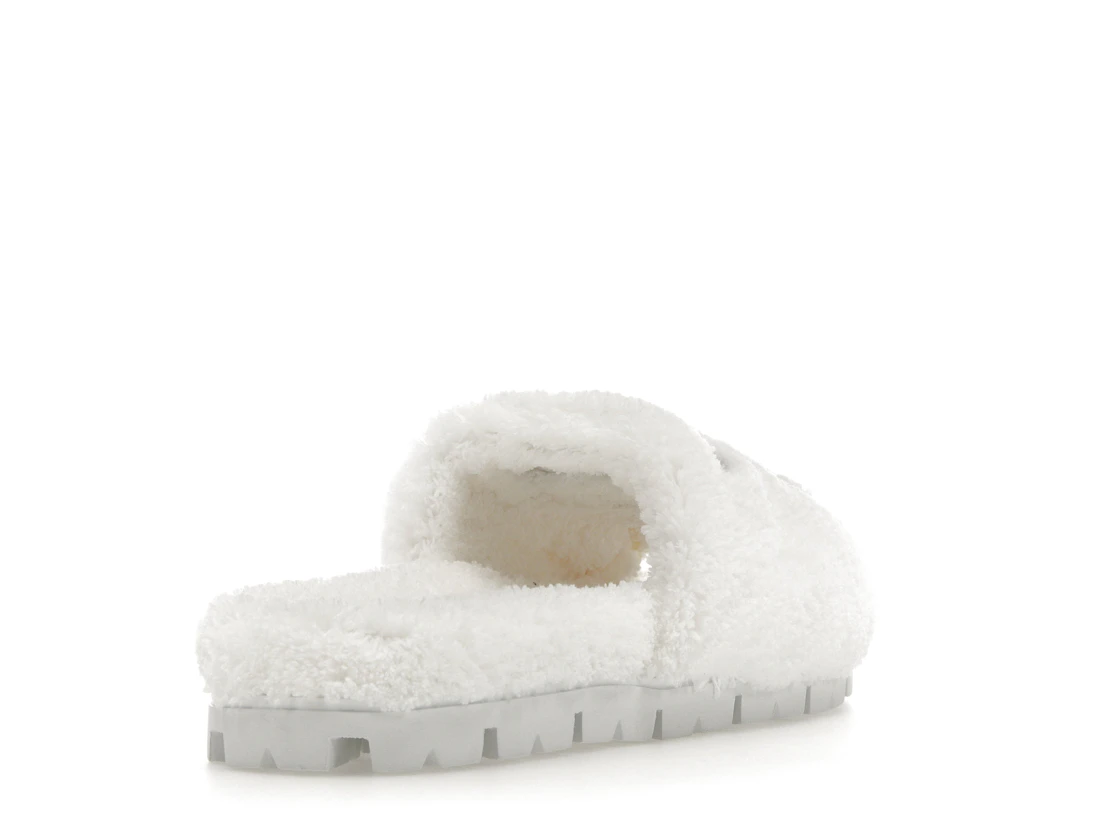 Vue 31 de Prada Terry Cloth Slide White Black 