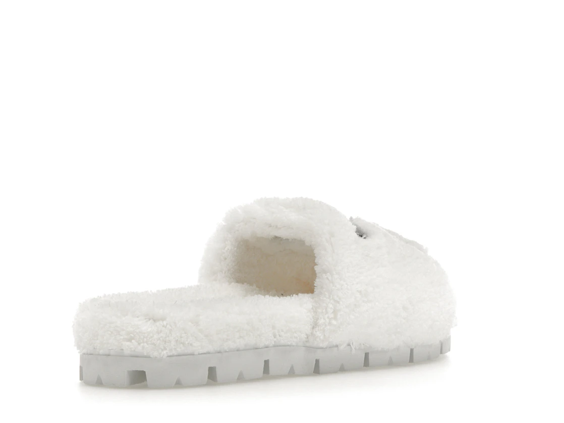Vue 32 de Prada Terry Cloth Slide White Black 